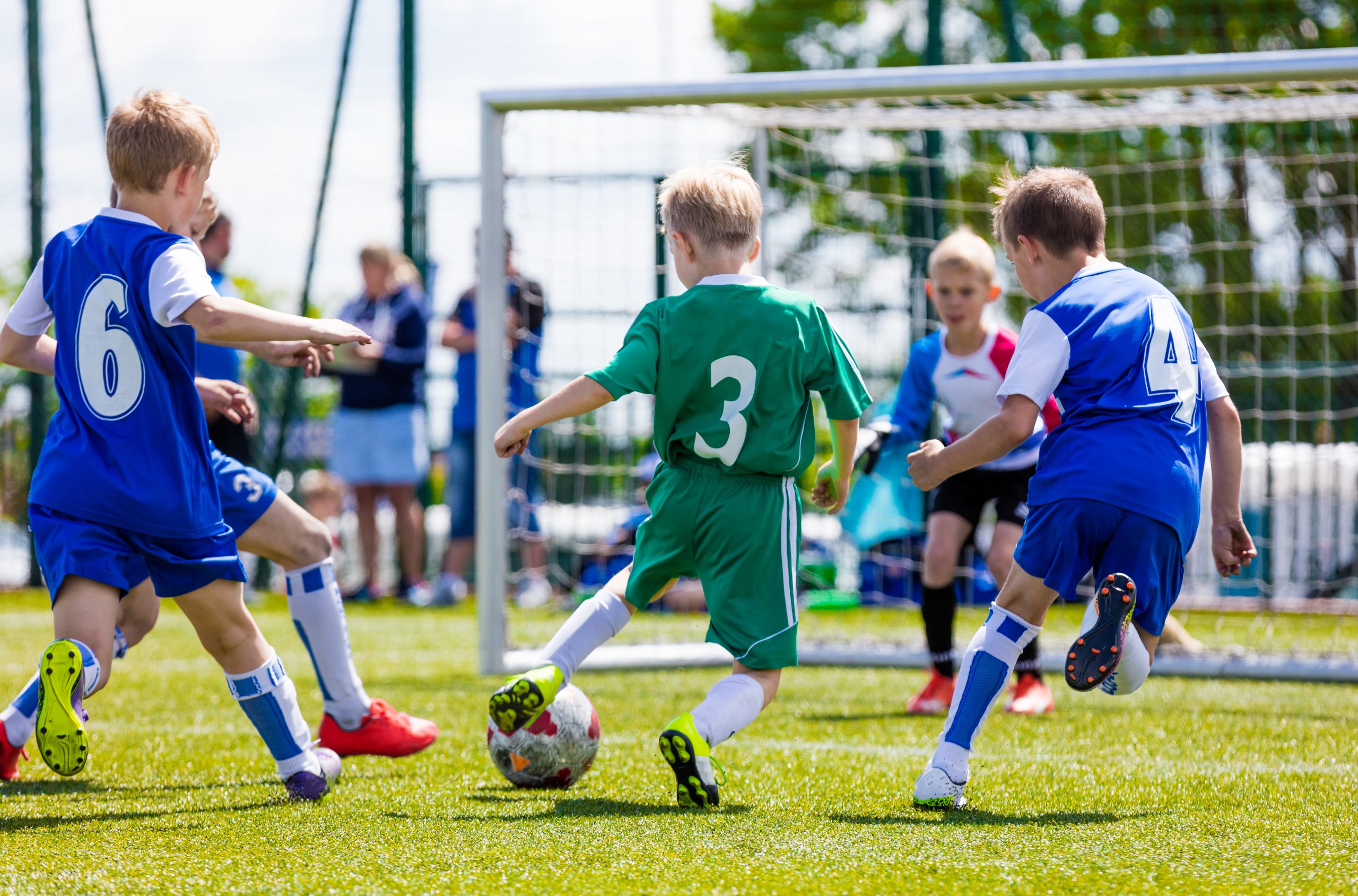 Football soccer match for children.