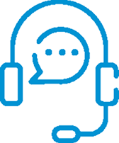 comment and headphones with mouthpiece icon